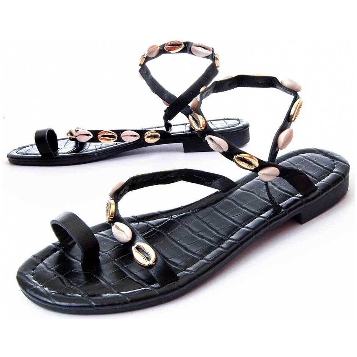 Schoenen Dames Sandalen / Open schoenen Leindia 87338 Zwart
