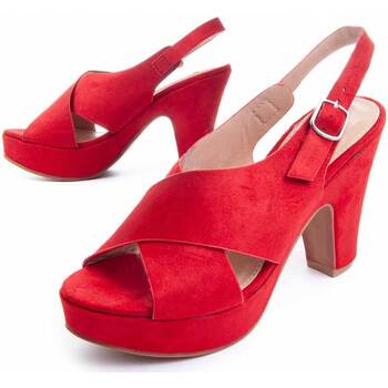 Schoenen Dames Sandalen / Open schoenen Leindia 88196 Rood