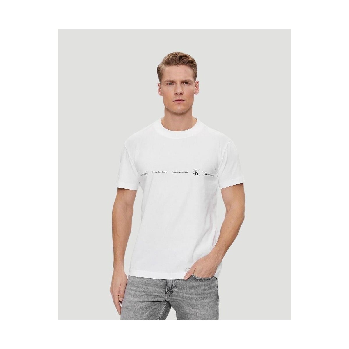 Textiel Heren T-shirts korte mouwen Calvin Klein Jeans J30J324668YAF Wit