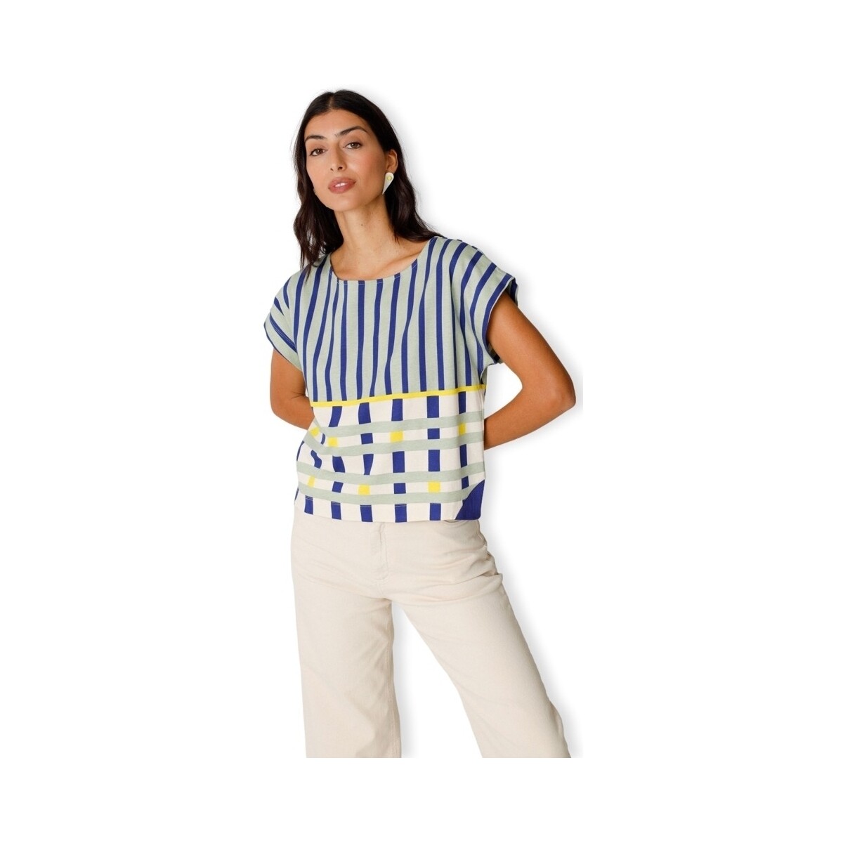 Textiel Dames Sweaters / Sweatshirts Skfk T-Shirt Eider-Gots - White Multicolour