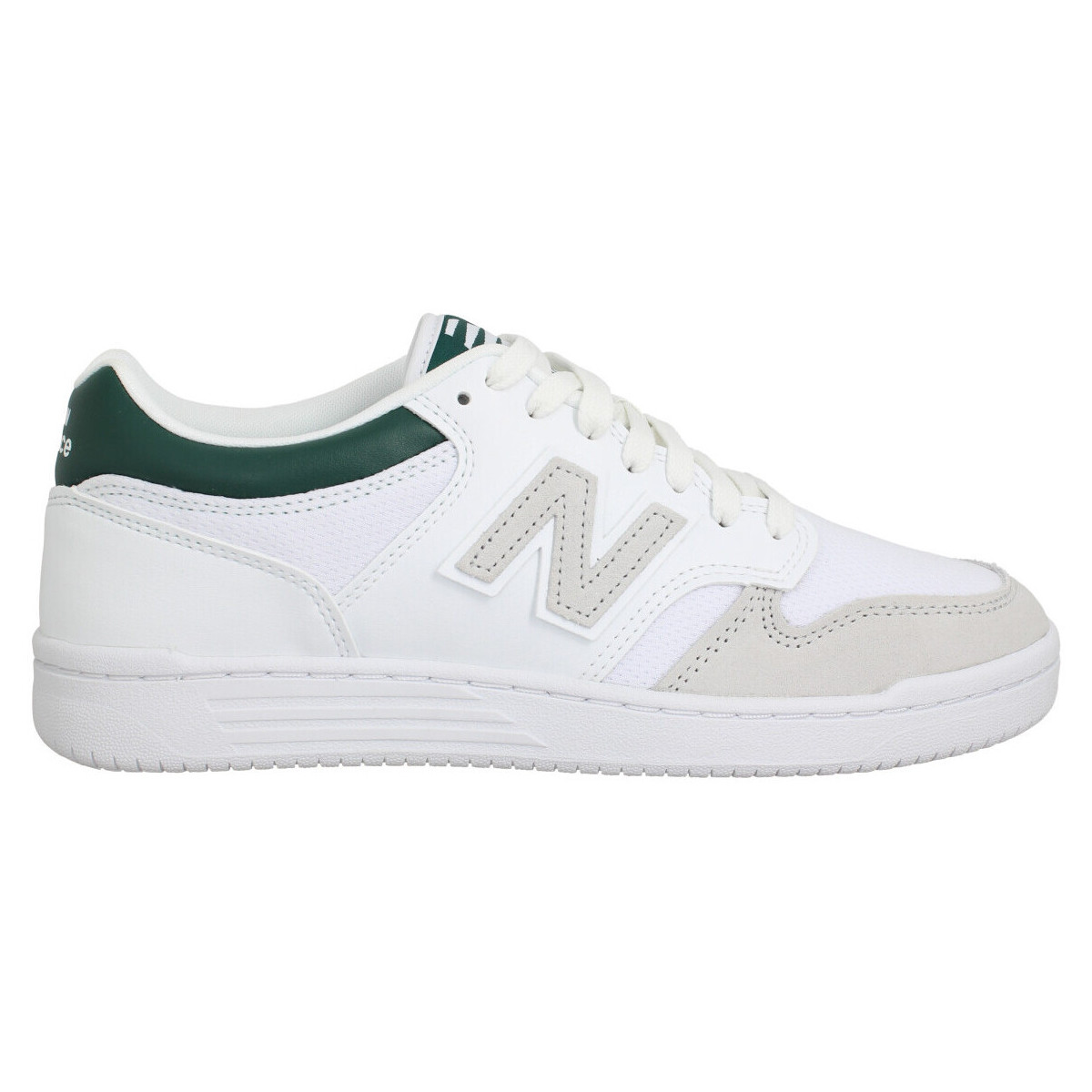 Schoenen Heren Sneakers New Balance 480 Velours Toile Homme Blanc Vert Wit