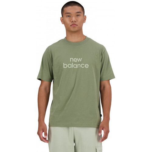 Textiel Heren T-shirts & Polo’s New Balance Sport essentials linear t-shirt Groen