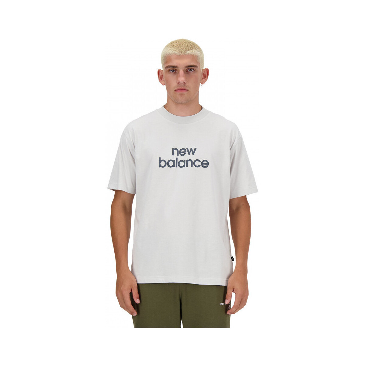 Textiel Heren T-shirts & Polo’s New Balance Sport essentials linear t-shirt Wit