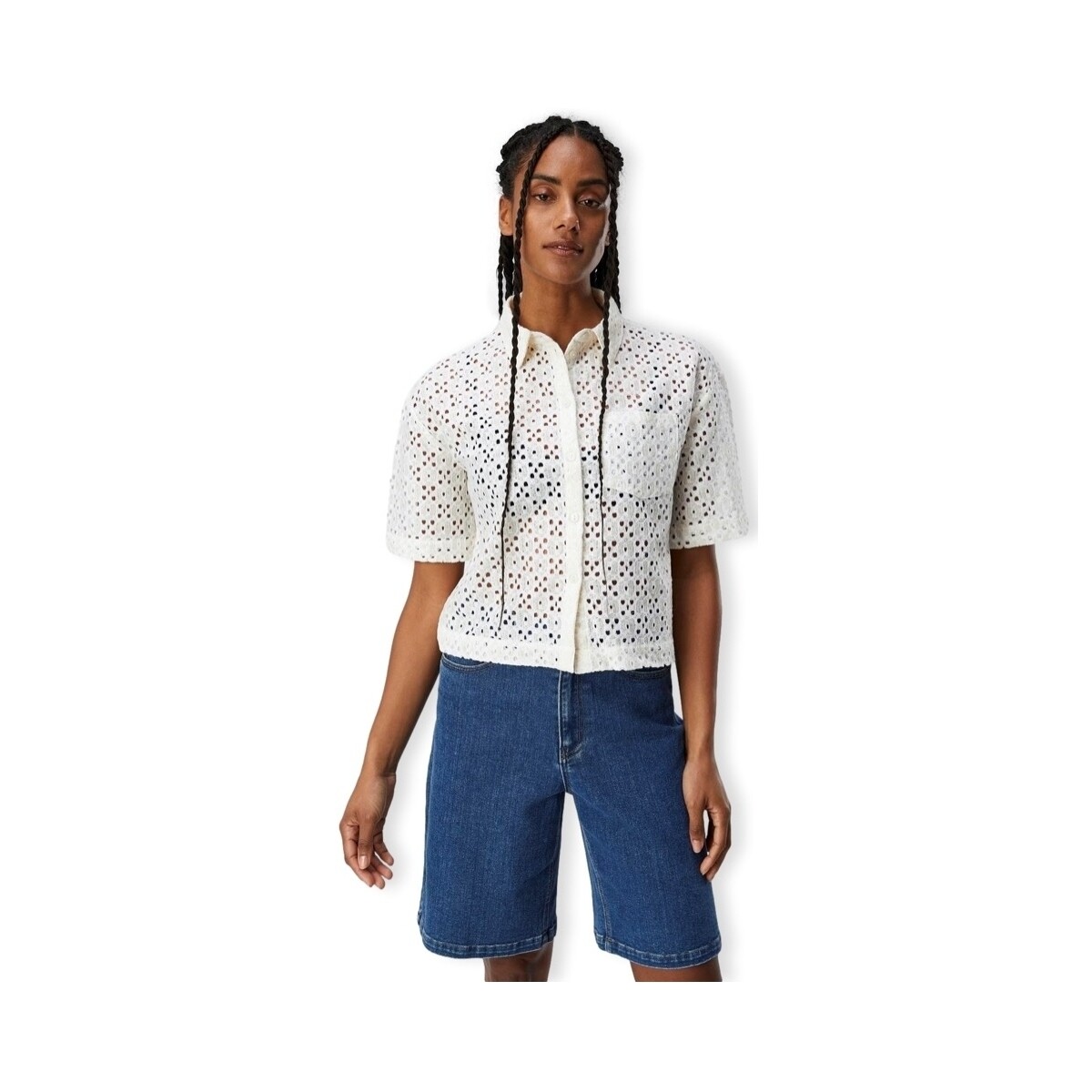 Textiel Dames Tops / Blousjes Object Emilia Shirt S/S - Sands Beige