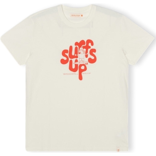 Textiel Heren T-shirts & Polo’s Revolution T-Shirt Regular 1344 SUF - Off White Orange