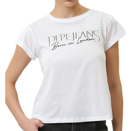 Textiel Dames T-shirts korte mouwen Pepe jeans  Wit