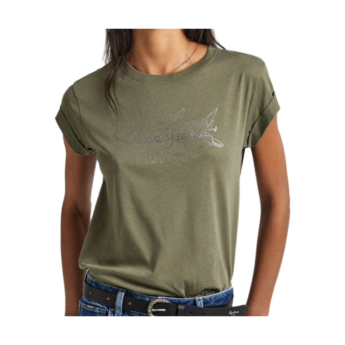 Textiel Dames T-shirts & Polo’s Pepe jeans  Groen
