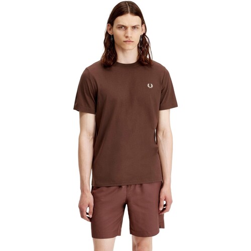 Textiel Heren T-shirts korte mouwen Fred Perry CAMISETA HOMBRE   M1600 Brown
