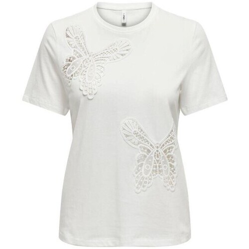 Textiel Dames T-shirts & Polo’s Only 15315344 FLY Wit