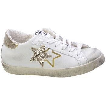 Schoenen Dames Lage sneakers Twostar Sneakers Donna Bianco/Oro 2sd4207 Wit