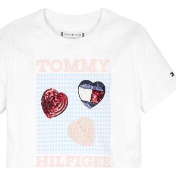 Textiel Meisjes T-shirts korte mouwen Tommy Hilfiger  Wit