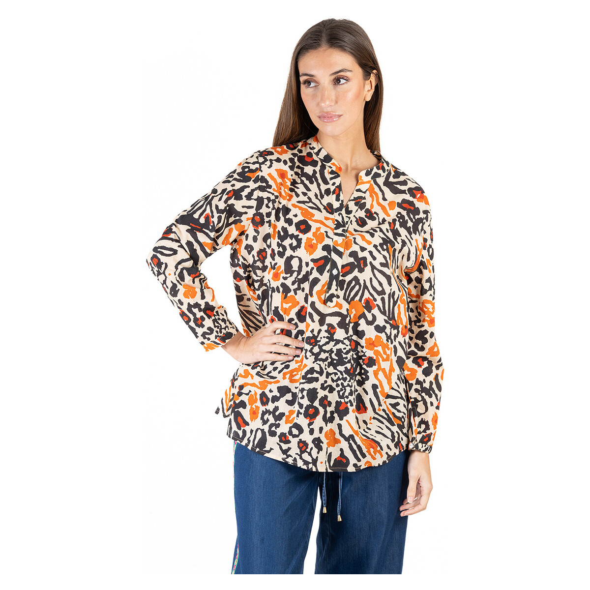 Textiel Dames Tops / Blousjes Isla Bonita By Sigris Blouse Orange