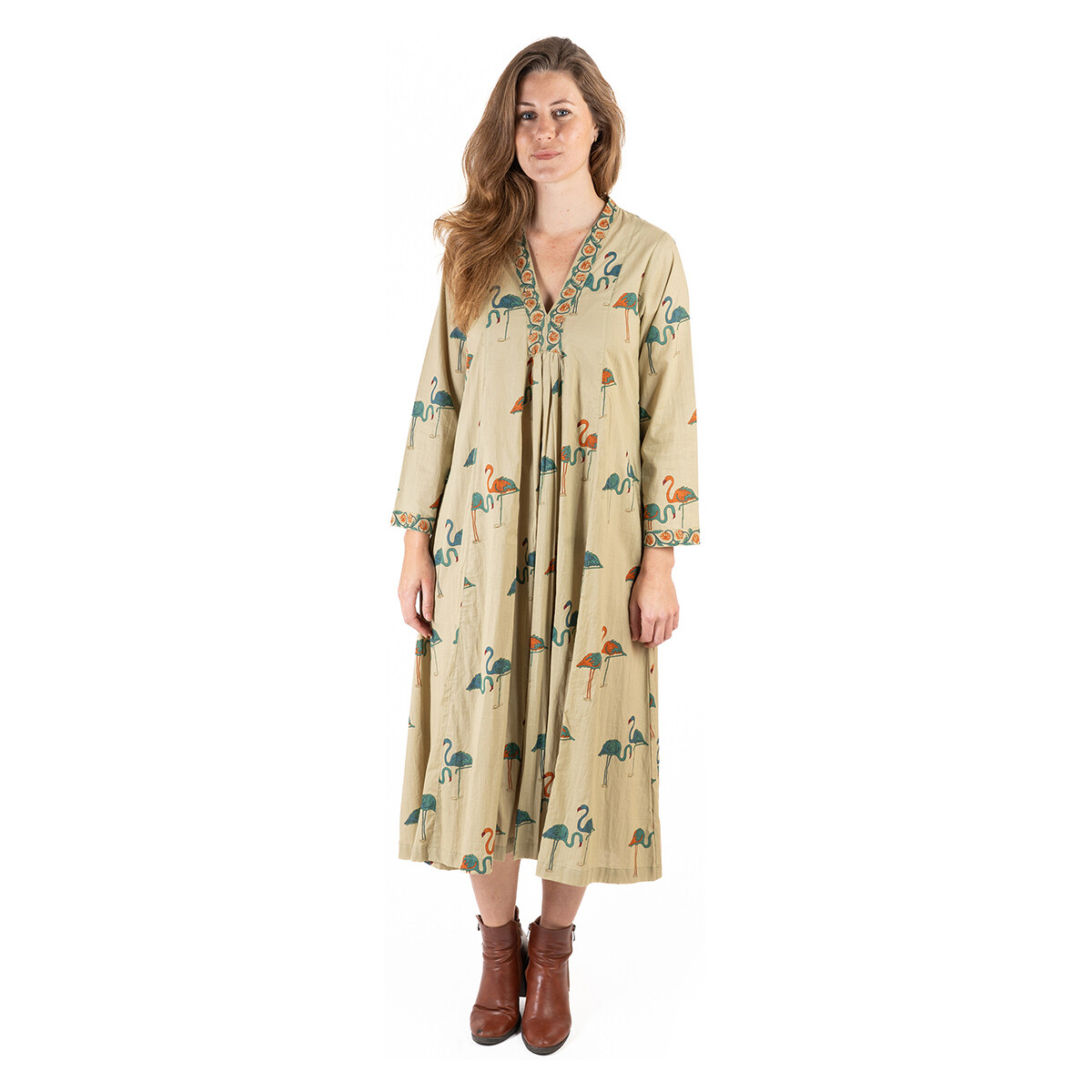 Textiel Dames Lange jurken Isla Bonita By Sigris Lange Midi -Jurk Beige