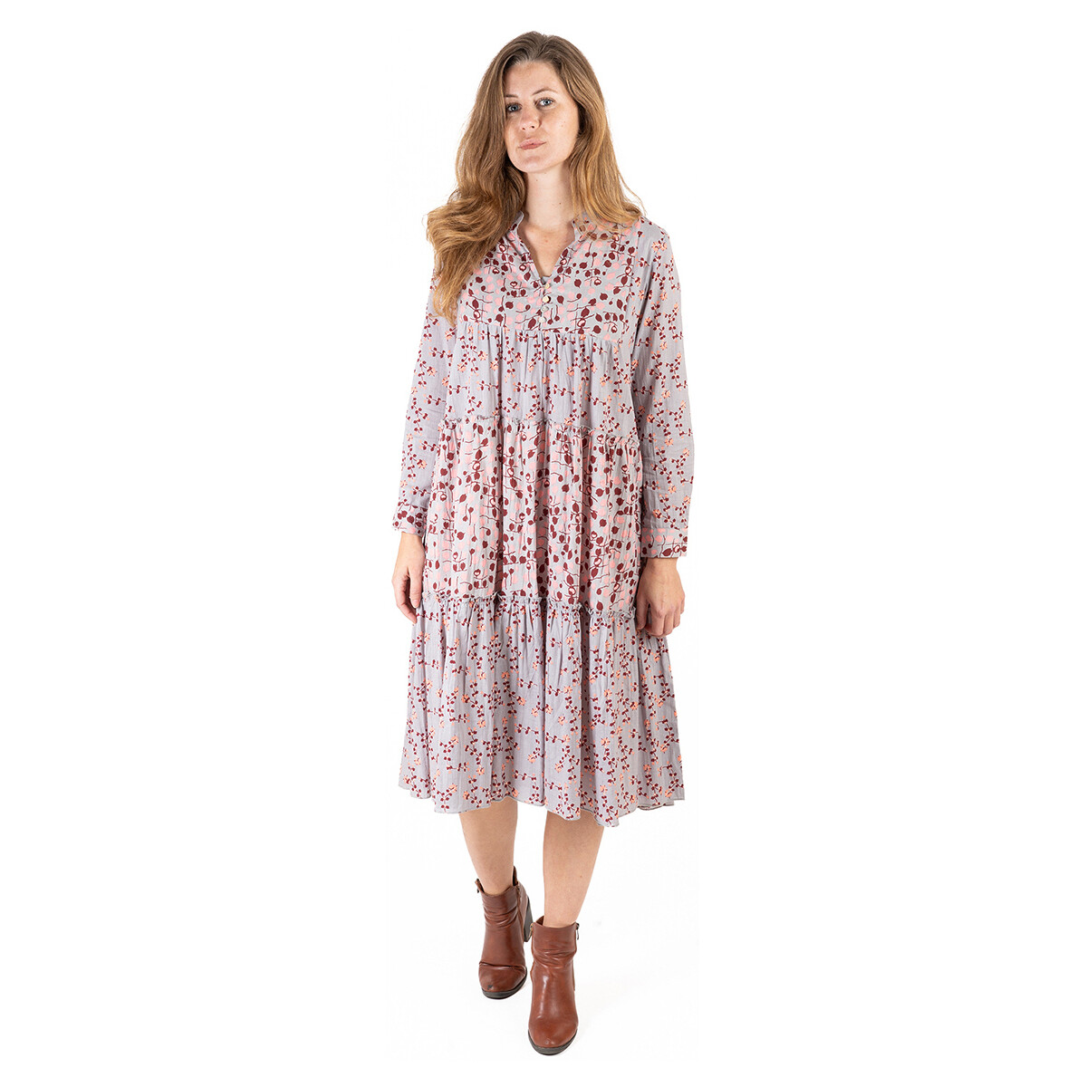 Textiel Dames Lange jurken Isla Bonita By Sigris Lange Midi -Jurk Violet