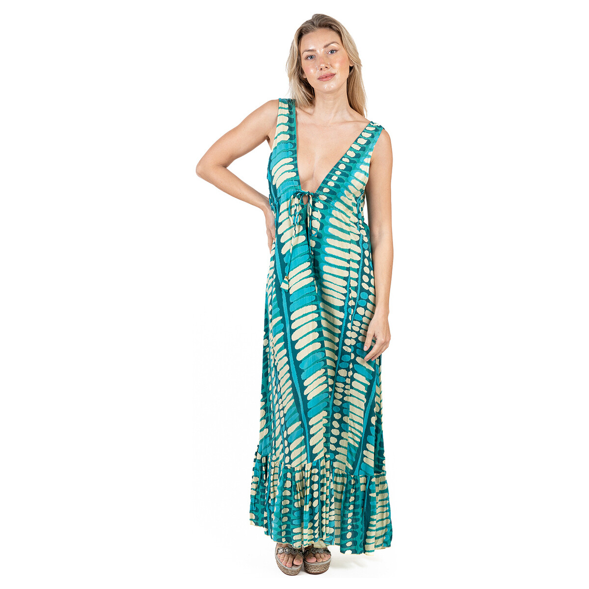 Textiel Dames Jurken Isla Bonita By Sigris Jurk Groen
