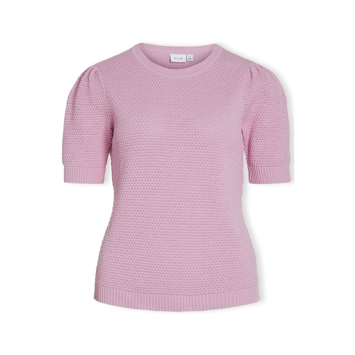 Textiel Dames Tops / Blousjes Vila Noos Dalo Knit  S/S - Pastel Lavender Roze