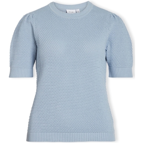 Textiel Dames Tops / Blousjes Vila Noos Dalo Knit S/S - Kentucky Blue Blauw