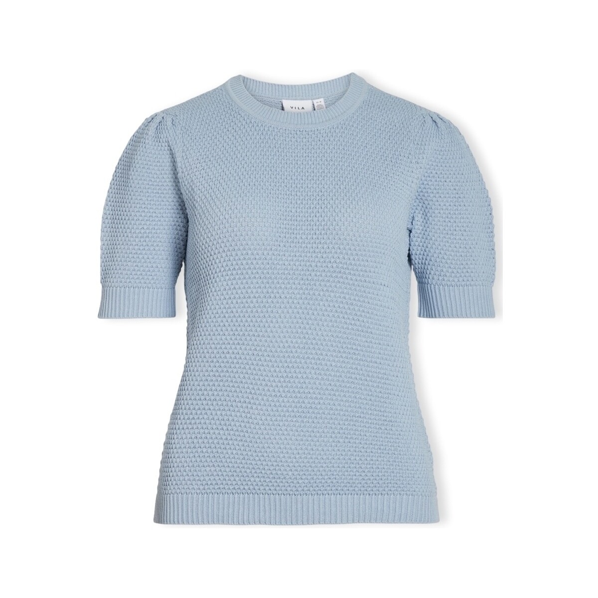 Textiel Dames Tops / Blousjes Vila Noos Dalo Knit S/S - Kentucky Blue Blauw