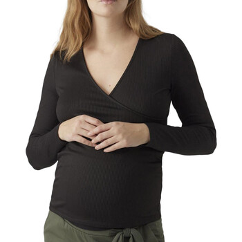 Textiel Dames T-shirts met lange mouwen Vero Moda  Zwart
