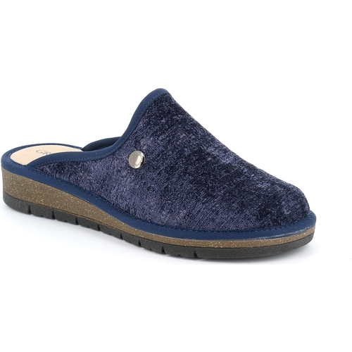 Schoenen Dames Leren slippers Grunland DSG-CI3511 Blauw