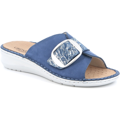 Schoenen Dames Leren slippers Grunland DSG-CE0872 Blauw