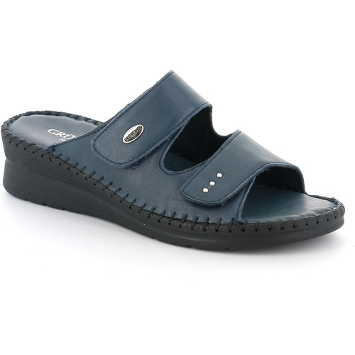 Schoenen Dames Leren slippers Grunland DSG-CI3605 Blauw