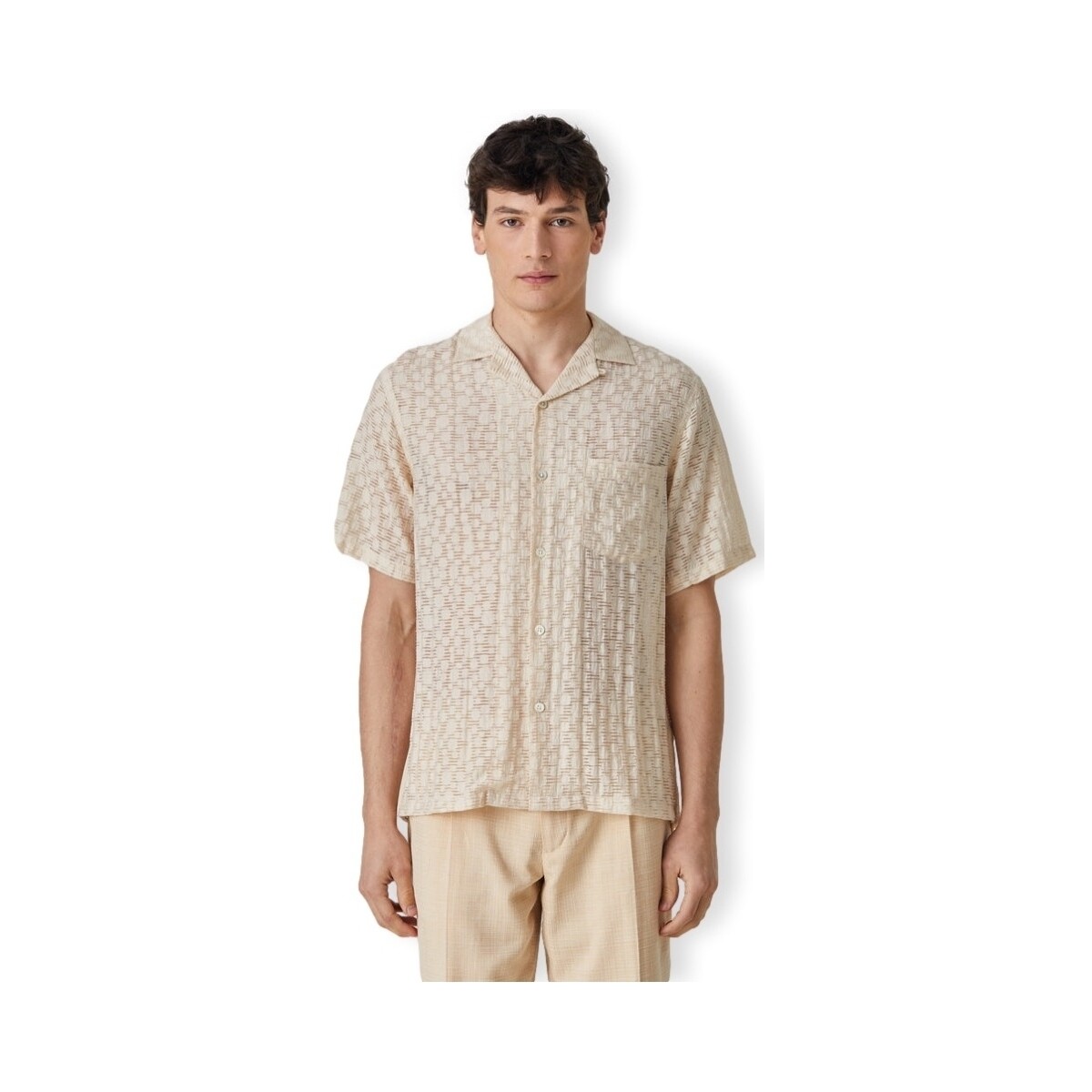 Textiel Heren Overhemden lange mouwen Portuguese Flannel Plasma Shirt - Ecru Beige