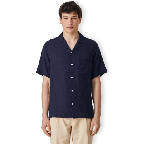 Textiel Heren Overhemden lange mouwen Portuguese Flannel Grain Shirt - Navy Blauw