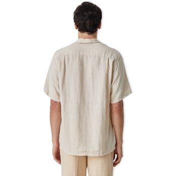 Portuguese Flannel Linen Camp Collar Shirt - Raw Beige