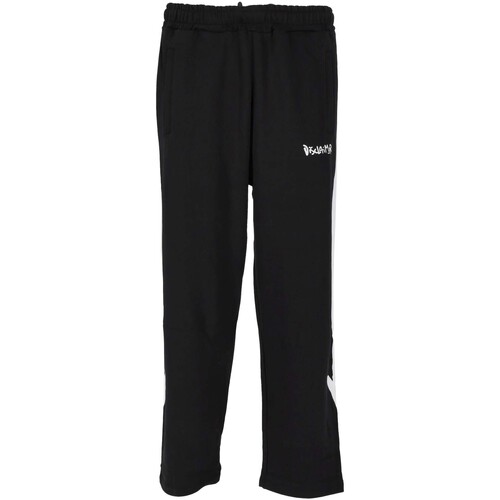 Textiel Heren Broeken / Pantalons Disclaimer Pantalone Uomo In Felpa Zwart