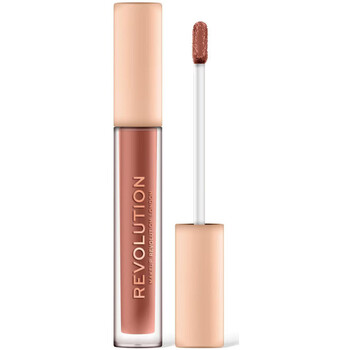 schoonheid Dames Lipgloss Makeup Revolution Metallic Nude Gloss Collectie - Undressed Brown