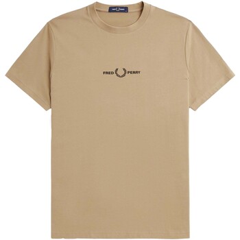 Textiel Heren T-shirts & Polo’s Fred Perry Fp Embroidered T-Shirt Brown