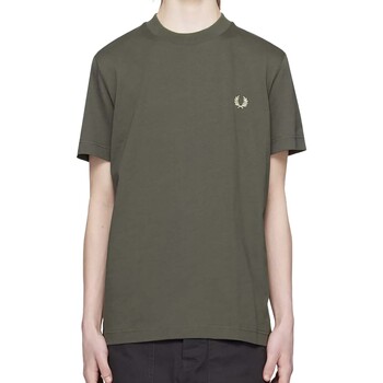 Textiel Heren T-shirts korte mouwen Fred Perry Fp Warped Graphic T-Shirt Groen