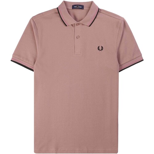 Textiel Heren Polo's korte mouwen Fred Perry Fp Twin Tipped Fred Perry Shirt Roze