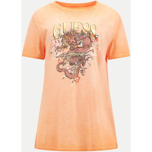Textiel Dames T-shirts & Polo’s Guess W4GI50 K9SN1 Orange