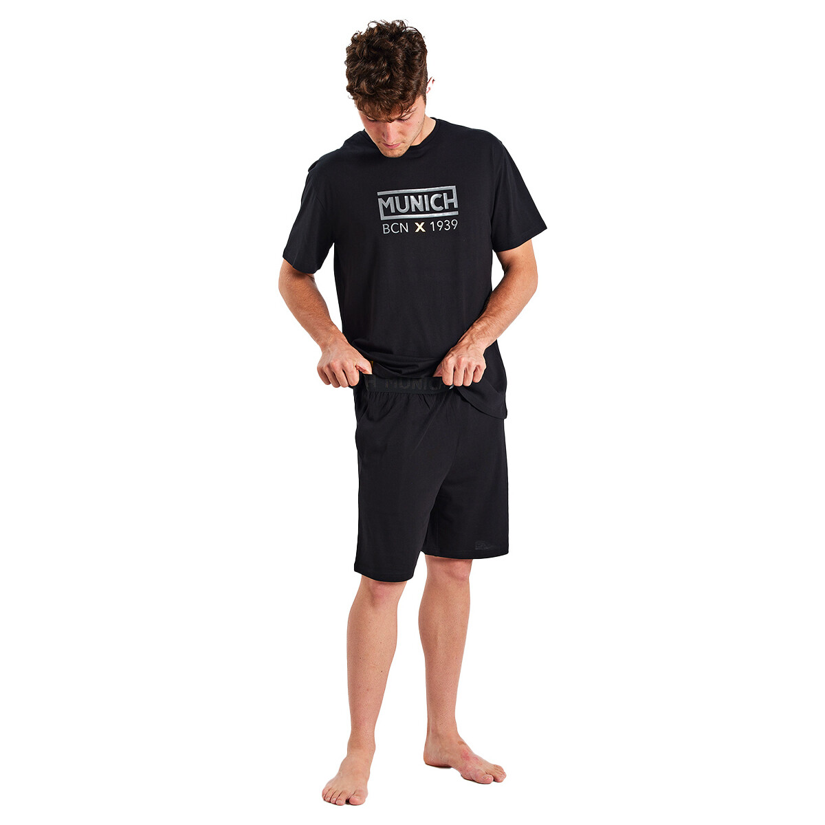Textiel Heren Pyjama's / nachthemden Munich MUEH0350 Zwart
