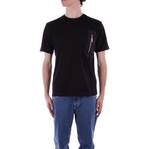 Textiel Heren T-shirts korte mouwen Costume National CMS47011TS 8704 Zwart