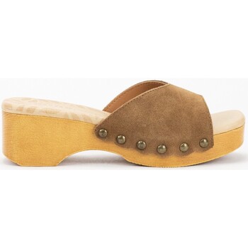 Schoenen Dames Leren slippers MTNG 32602 Brown