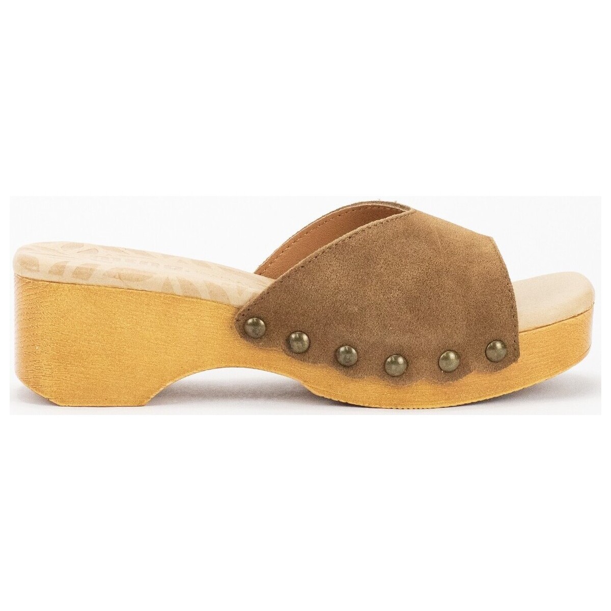 Schoenen Dames Leren slippers MTNG 32602 Brown