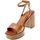 Schoenen Dames Sandalen / Open schoenen Tsakiris Mallas Sandalo Donna Cuoio Cecilia-844 Brown