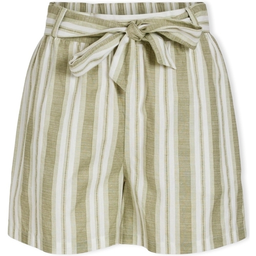 Textiel Dames Korte broeken / Bermuda's Vila Etni Shorts - Egret/Oil Green Beige