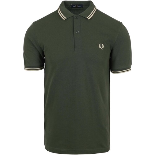 Textiel Heren T-shirts & Polo’s Fred Perry Fp Twin Tipped Fred Perry Shirt Groen