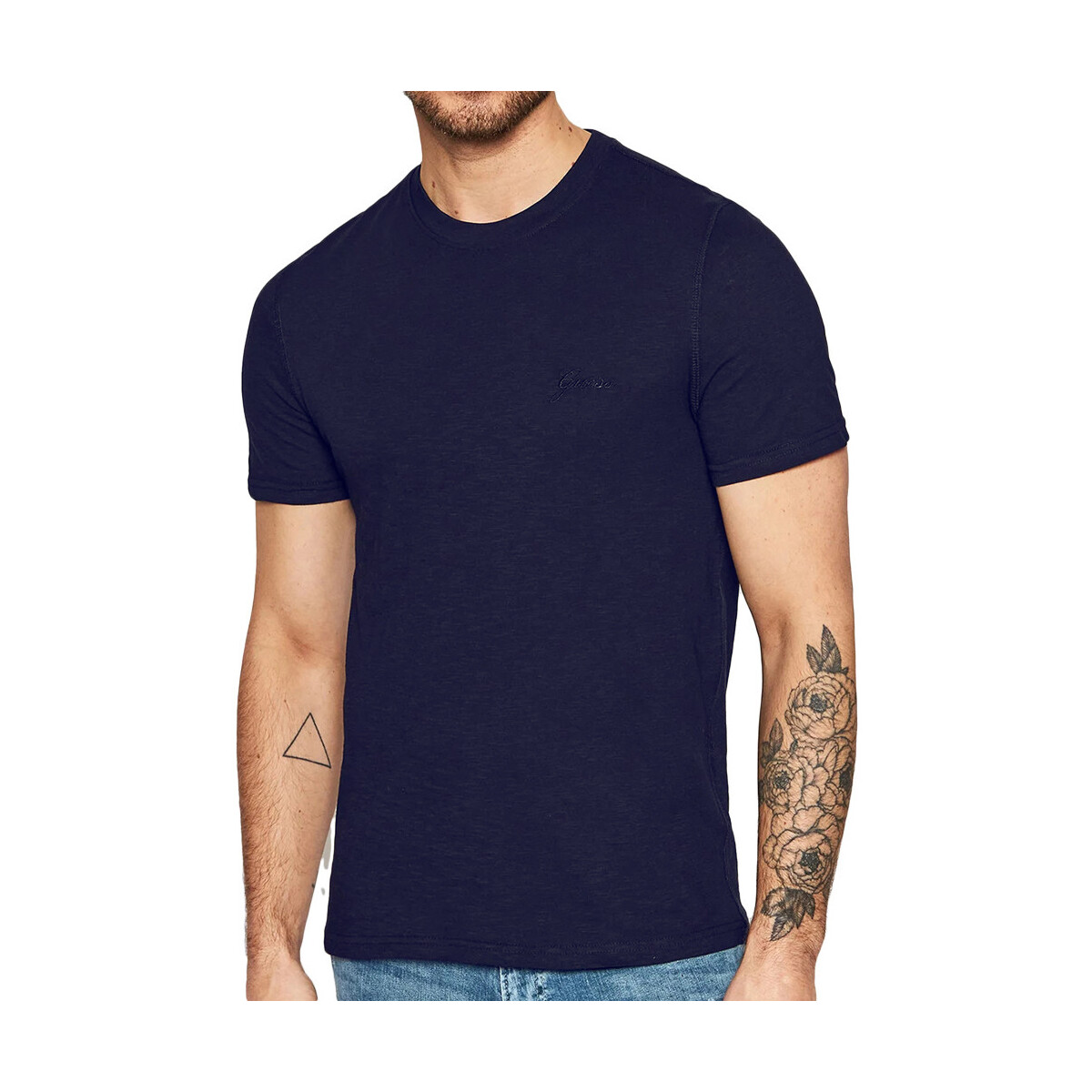 Textiel Heren T-shirts & Polo’s Guess  Blauw