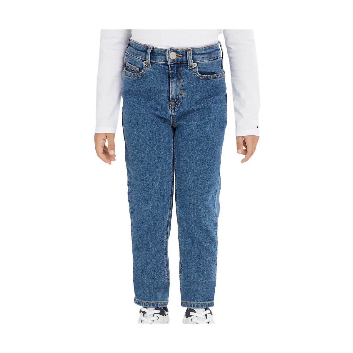 Textiel Meisjes Straight jeans Tommy Hilfiger  Blauw