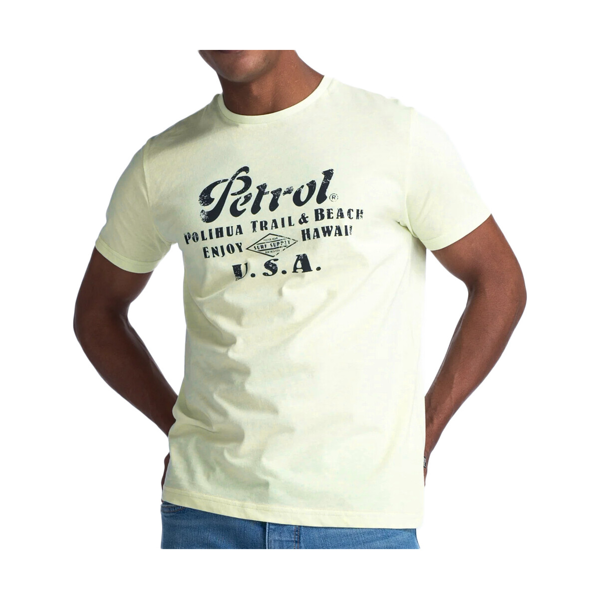 Textiel Heren T-shirts & Polo’s Petrol Industries  Geel