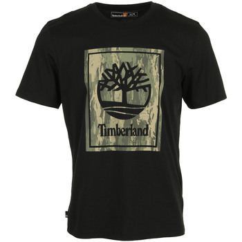 Textiel Heren T-shirts korte mouwen Timberland Camo Short Sleeve Tee Zwart