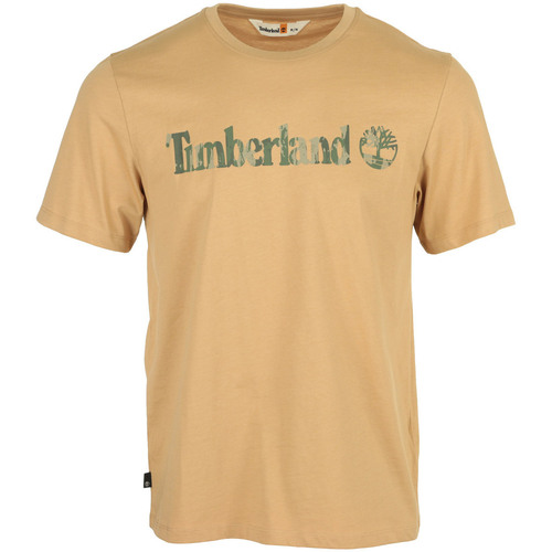 Textiel Heren T-shirts korte mouwen Timberland Camo Linear Logo Short Brown