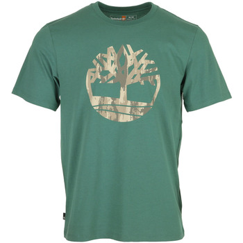 Timberland Camo Tree Logo Short Sleeve Groen