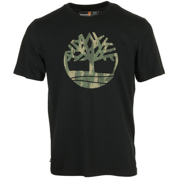 Textiel Heren T-shirts korte mouwen Timberland Camo Tree Logo Short Sleeve Zwart
