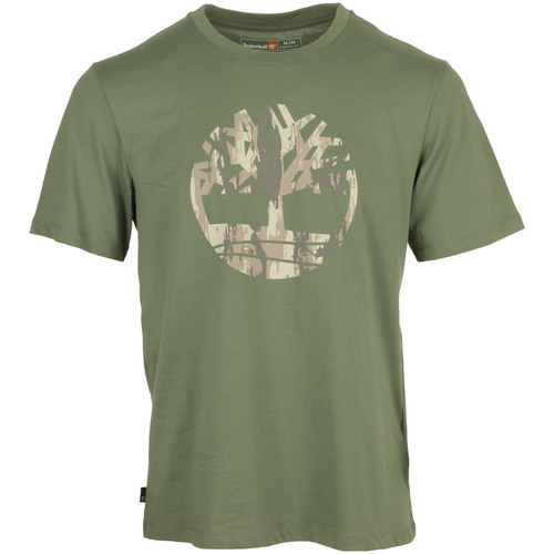 Textiel Heren T-shirts korte mouwen Timberland Camo Tree Logo Short Sleeve Groen